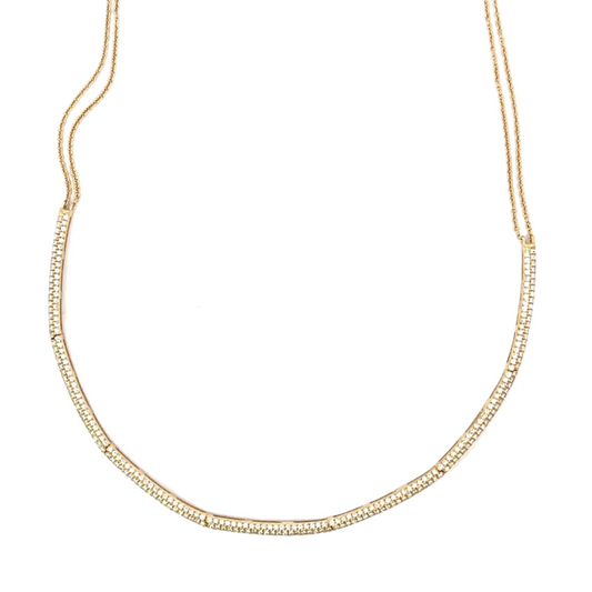 Pave Diamond Tiny Tube Necklace