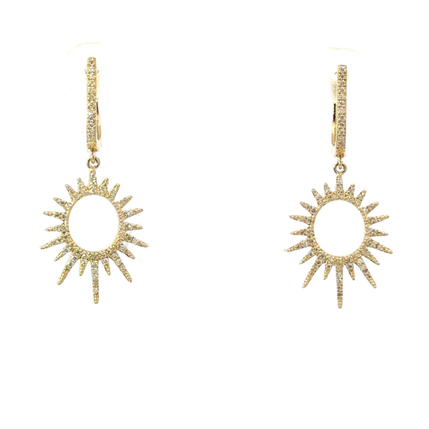 Pave Diamond Open Sunburst Earring