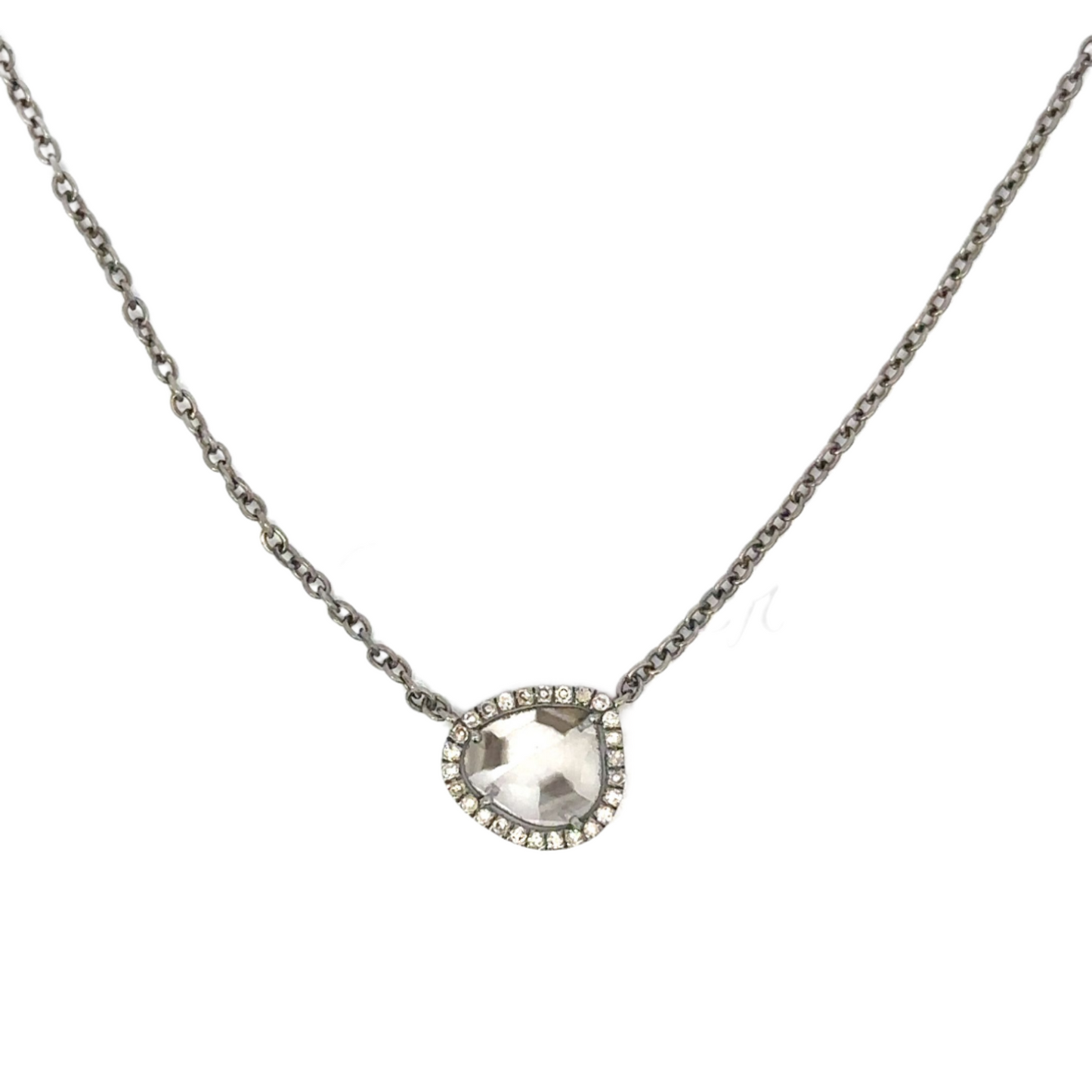 Single Sliced Diamond Necklace