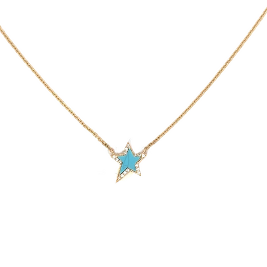 Tiny Enamel Shooting Star Necklace