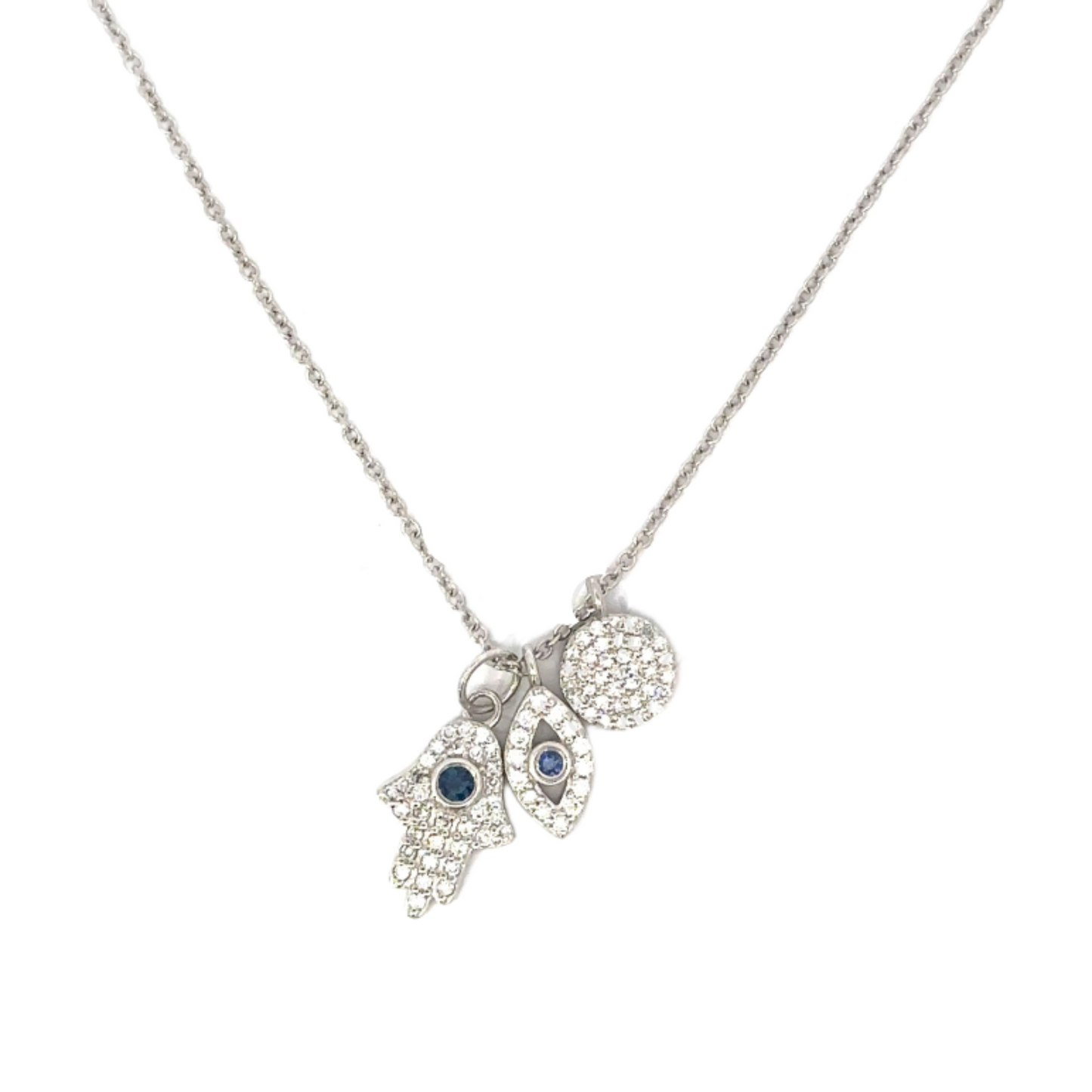 Triple Pave Diamond Charm Necklace