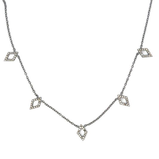 Five Open Diamond Shaped Station Necklace