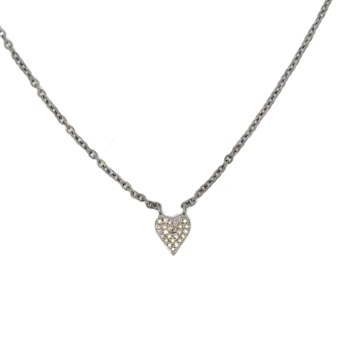 Pave Diamond Heart Necklace