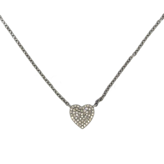 Pave Diamond Heart Necklace