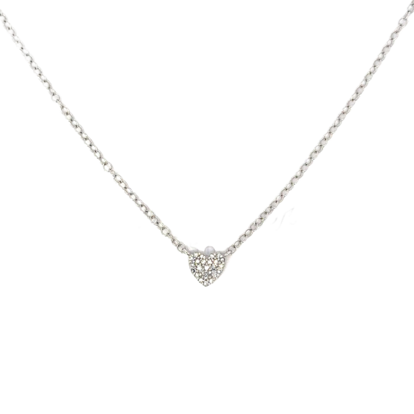 Pave Diamond Heart Necklace