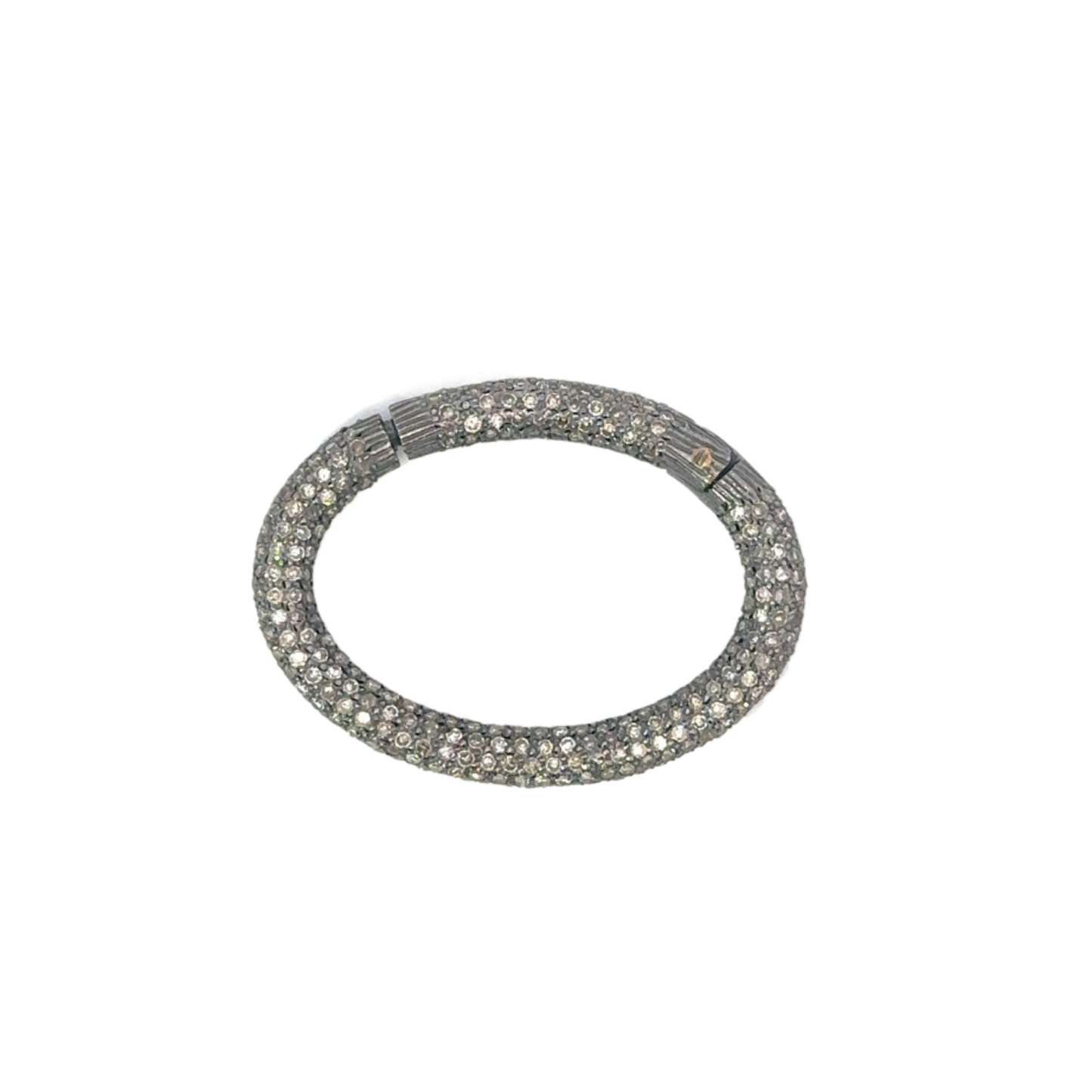 Sterling Silver Pave Diamond Oval Bail