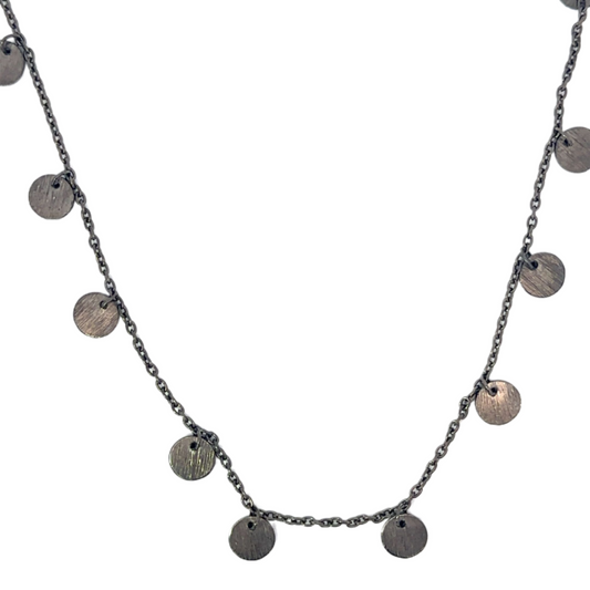 Oxidized Coin Station Necklace