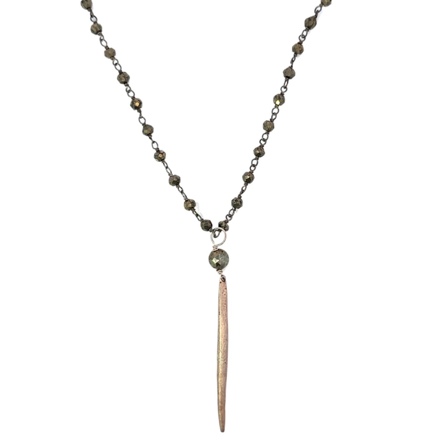 Pyrite Single Spike Necklace