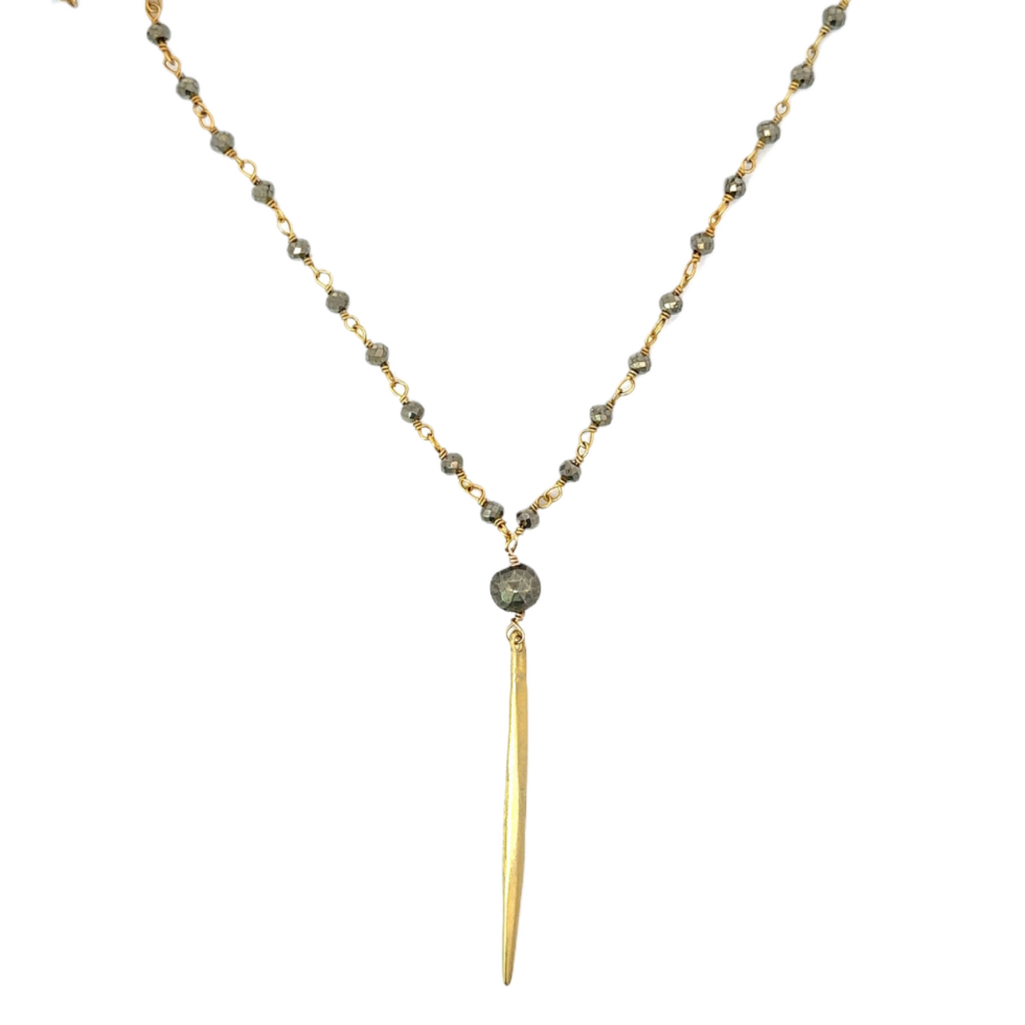 Pyrite Single Spike Necklace