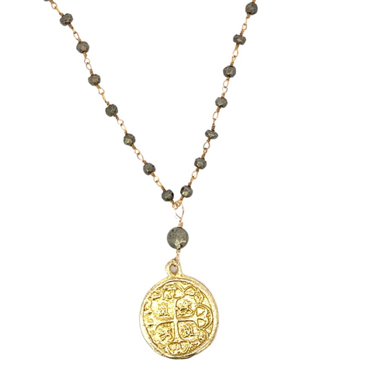 Spanish Coin Rosary Chain Necklace