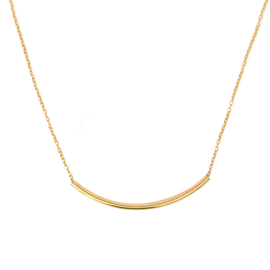 Gold Filled Tiny Curved Bar Necklace