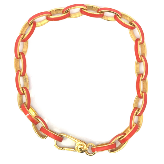 Gold Vermeil Enamel Link Bracelet