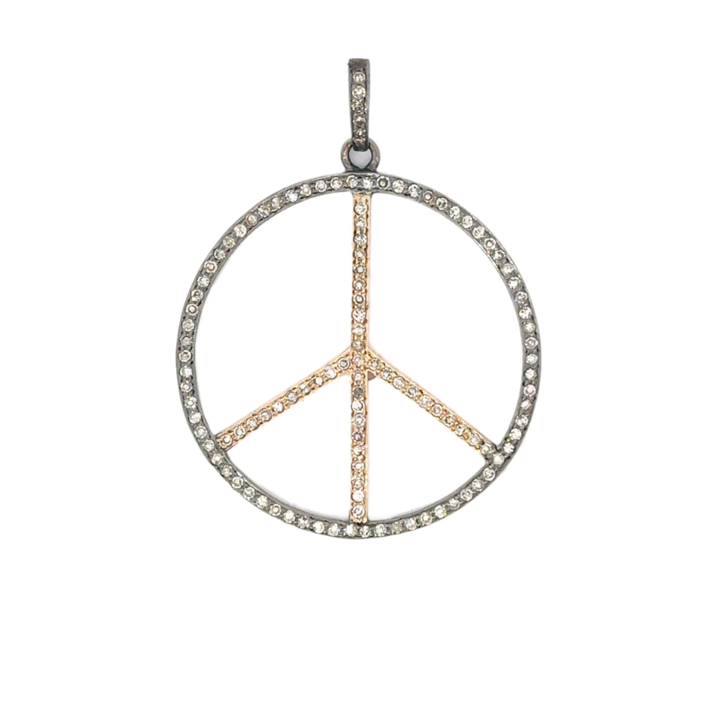 Pave Diamond Peace Sign Pendant