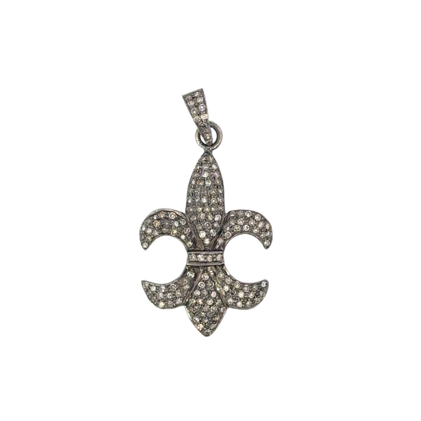 Pave Diamond Fleur de Lis Pendant