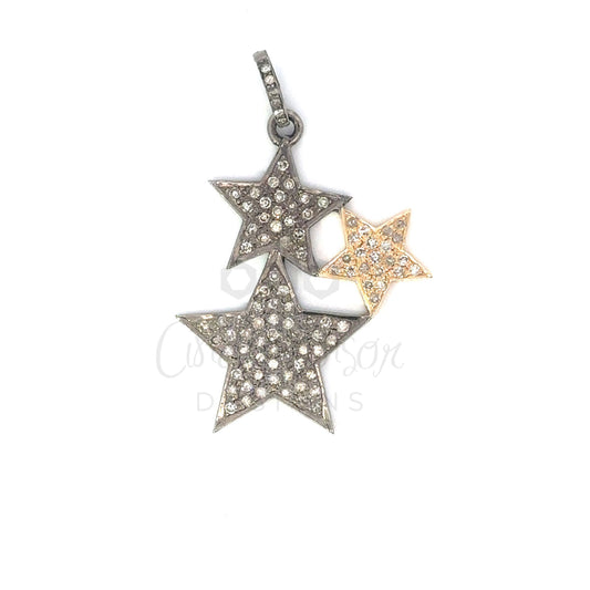 Pave Diamond Star Trio Pendant