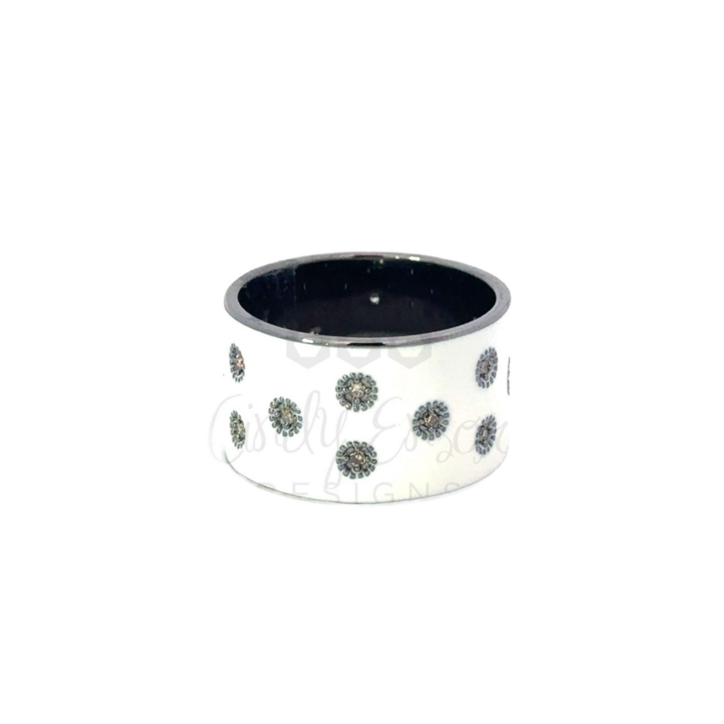 Enamel Multi Diamond Dot Band