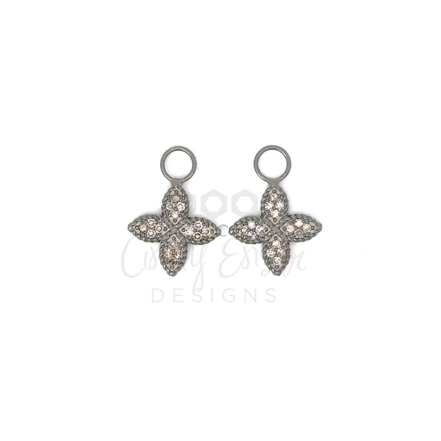 Pave Diamond Cross Earring Charm