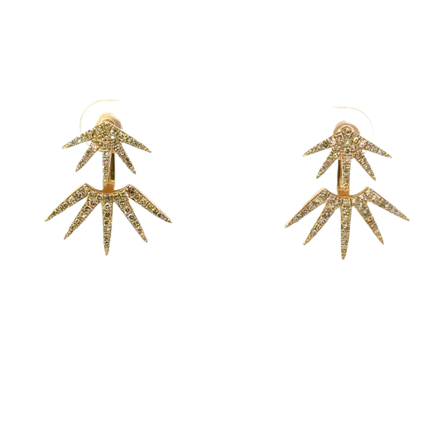 Front Back Multi Spike Earrings