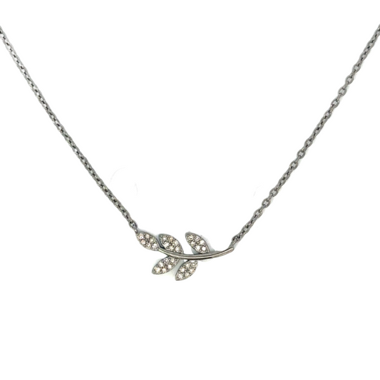 Pave Leaf Necklace