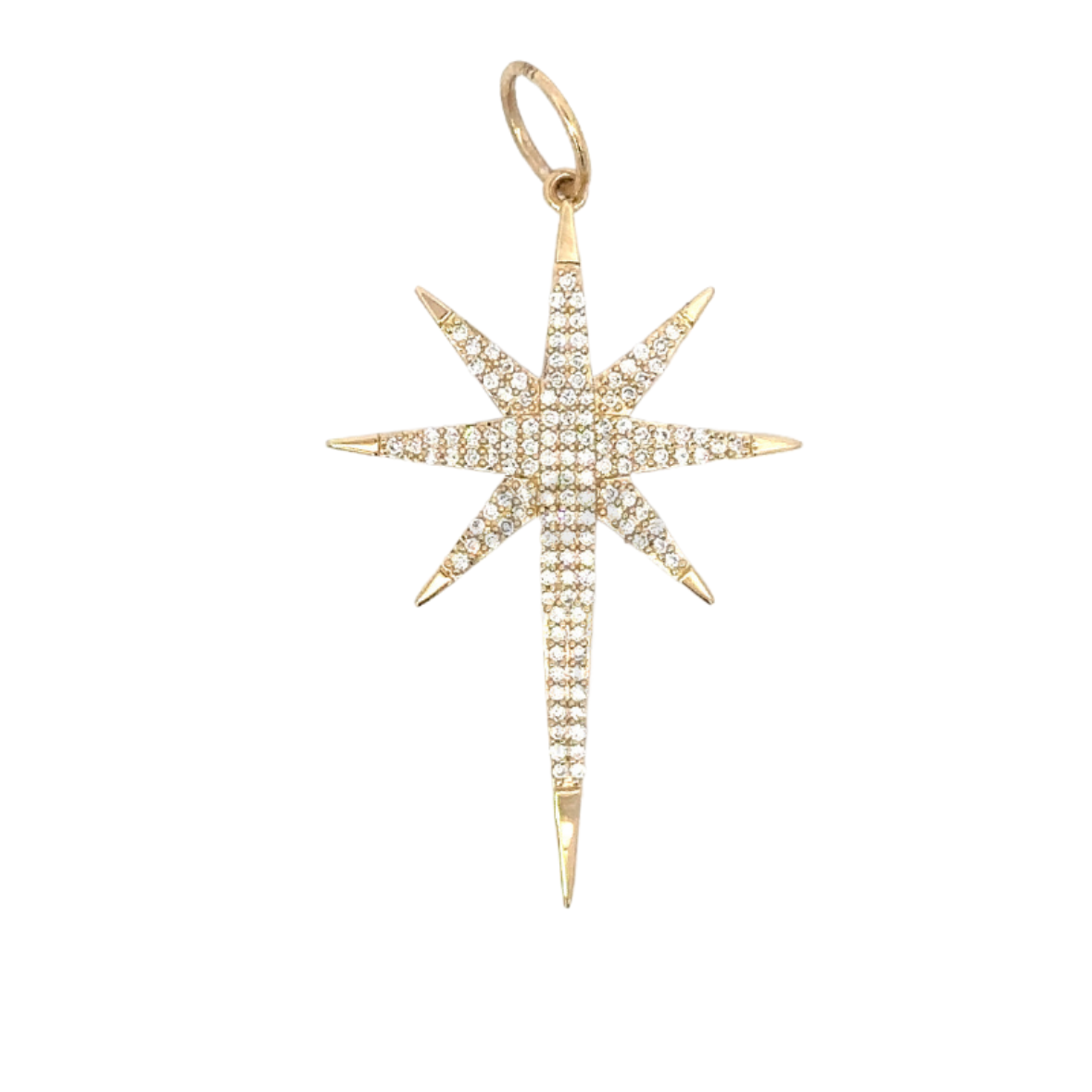 Pave Diamond Elongated Starburst Pendant