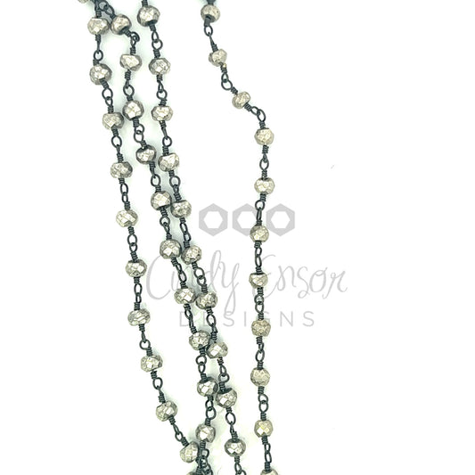 Short Double Silver Coated Pyrite Chain