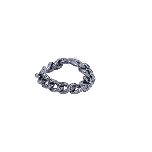 Pave Link Chain Ring