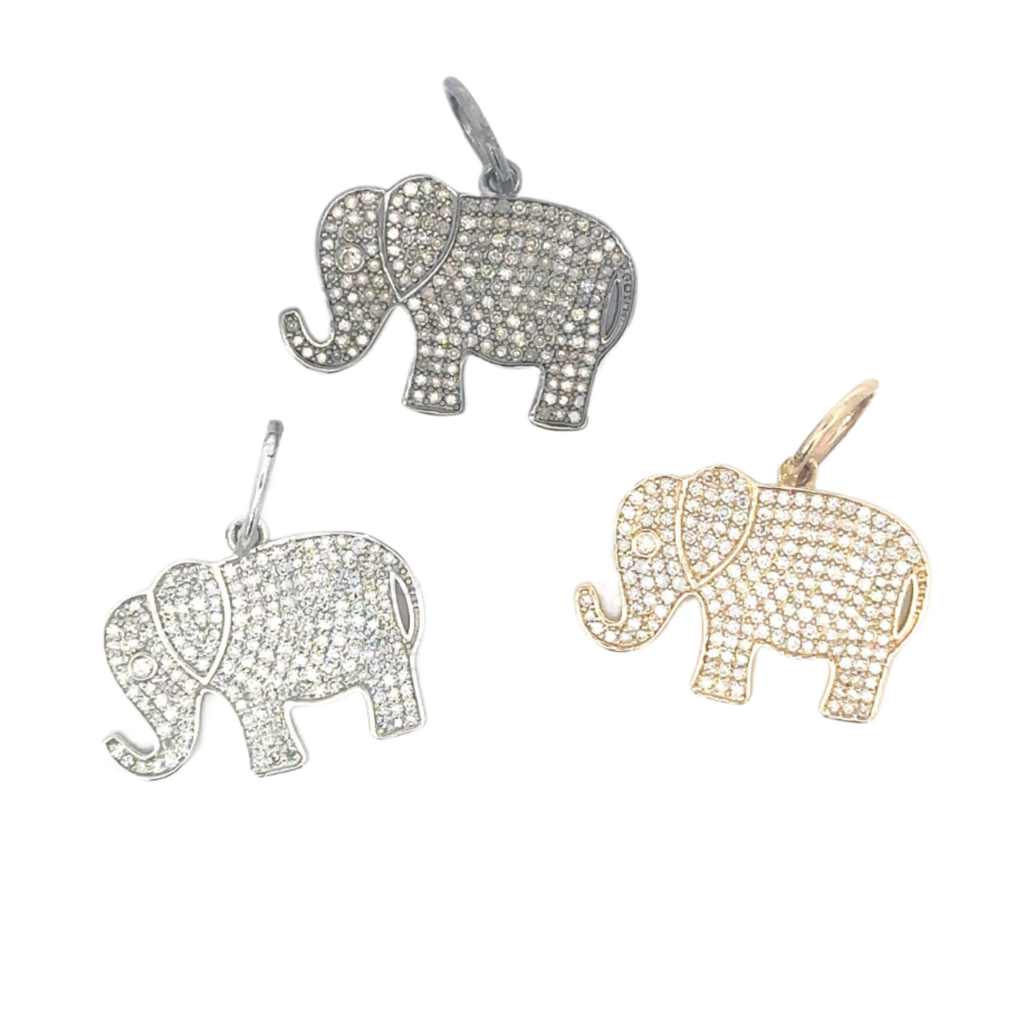 Pave Diamond Elephant Pendant