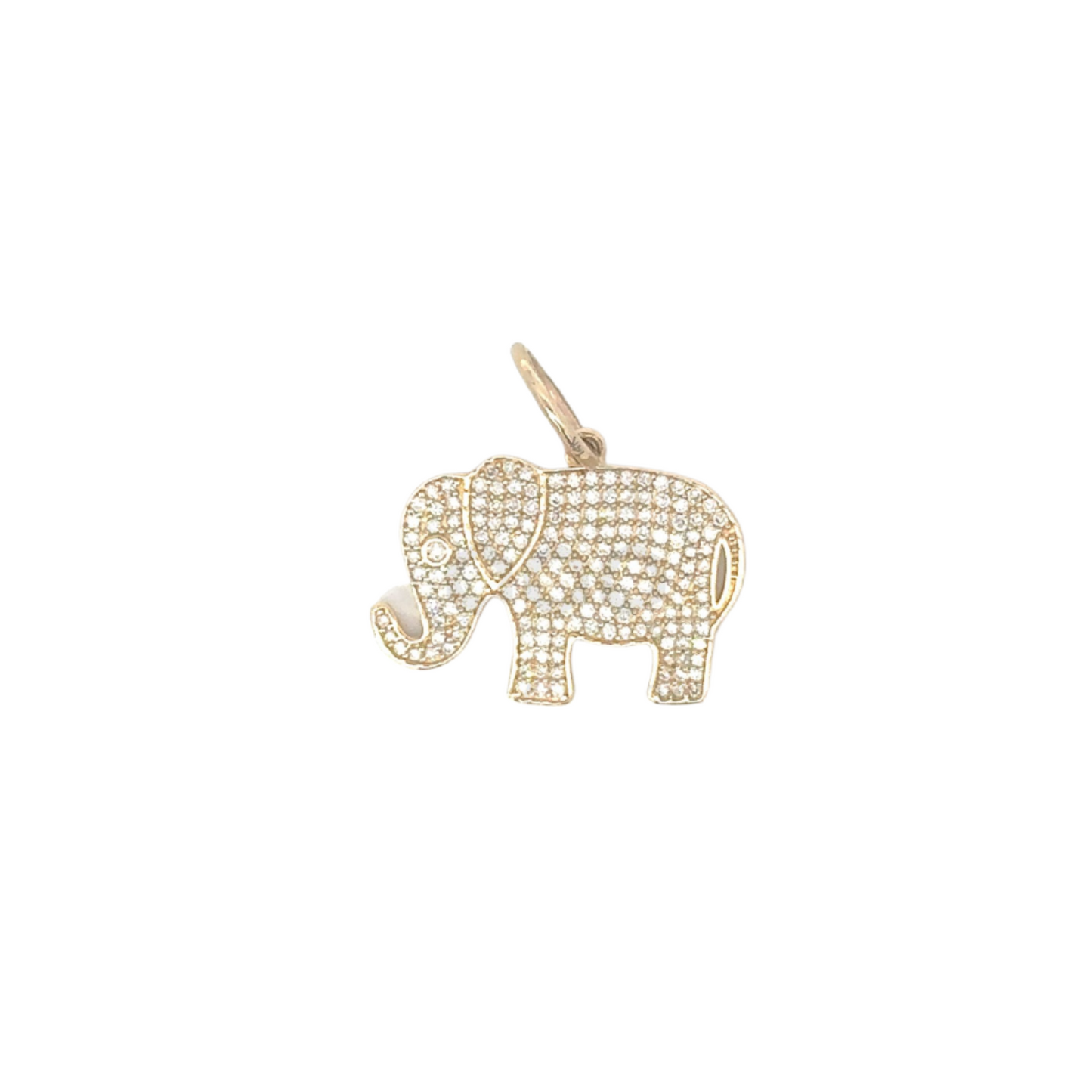 Pave Diamond Elephant Pendant