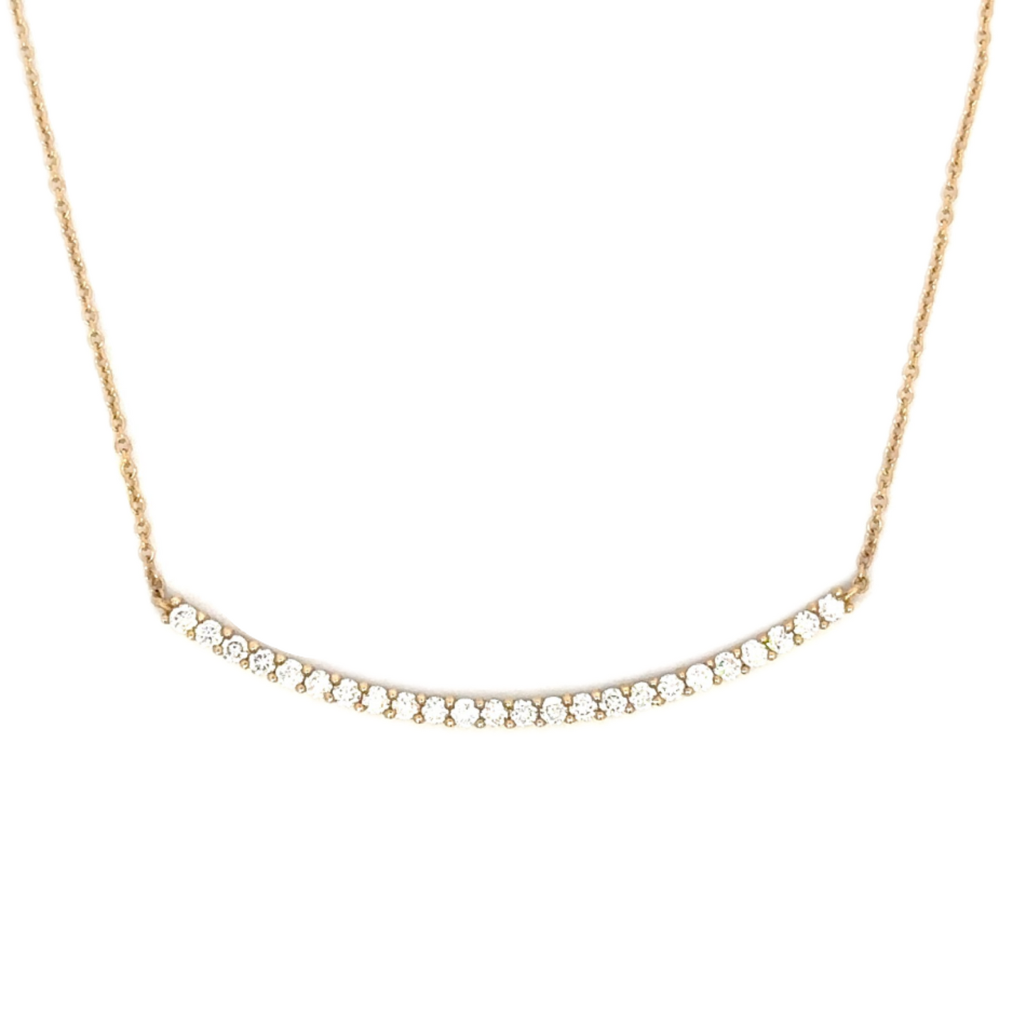 Curved Diamond Bar Necklace