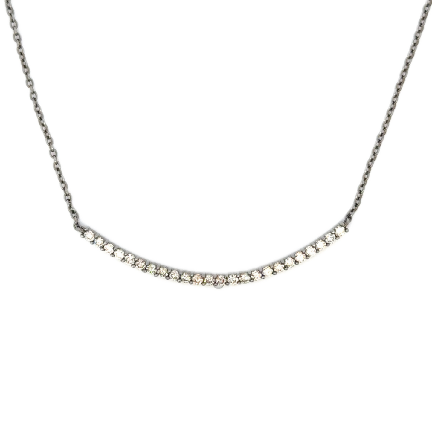 Curved Diamond Bar Necklace