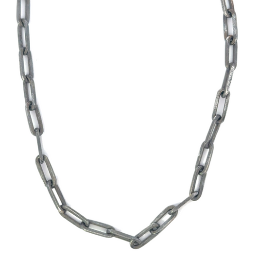 Sterling Oxidized Paper Clip Chain