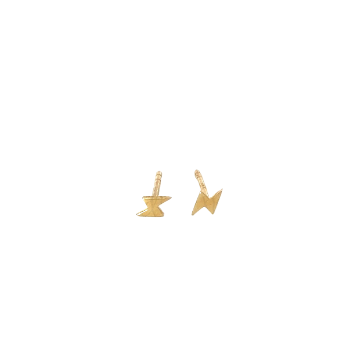 Small Yellow Gold Bolt Earring