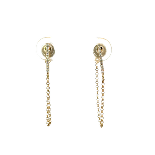 Pave Bar and Chain Earring