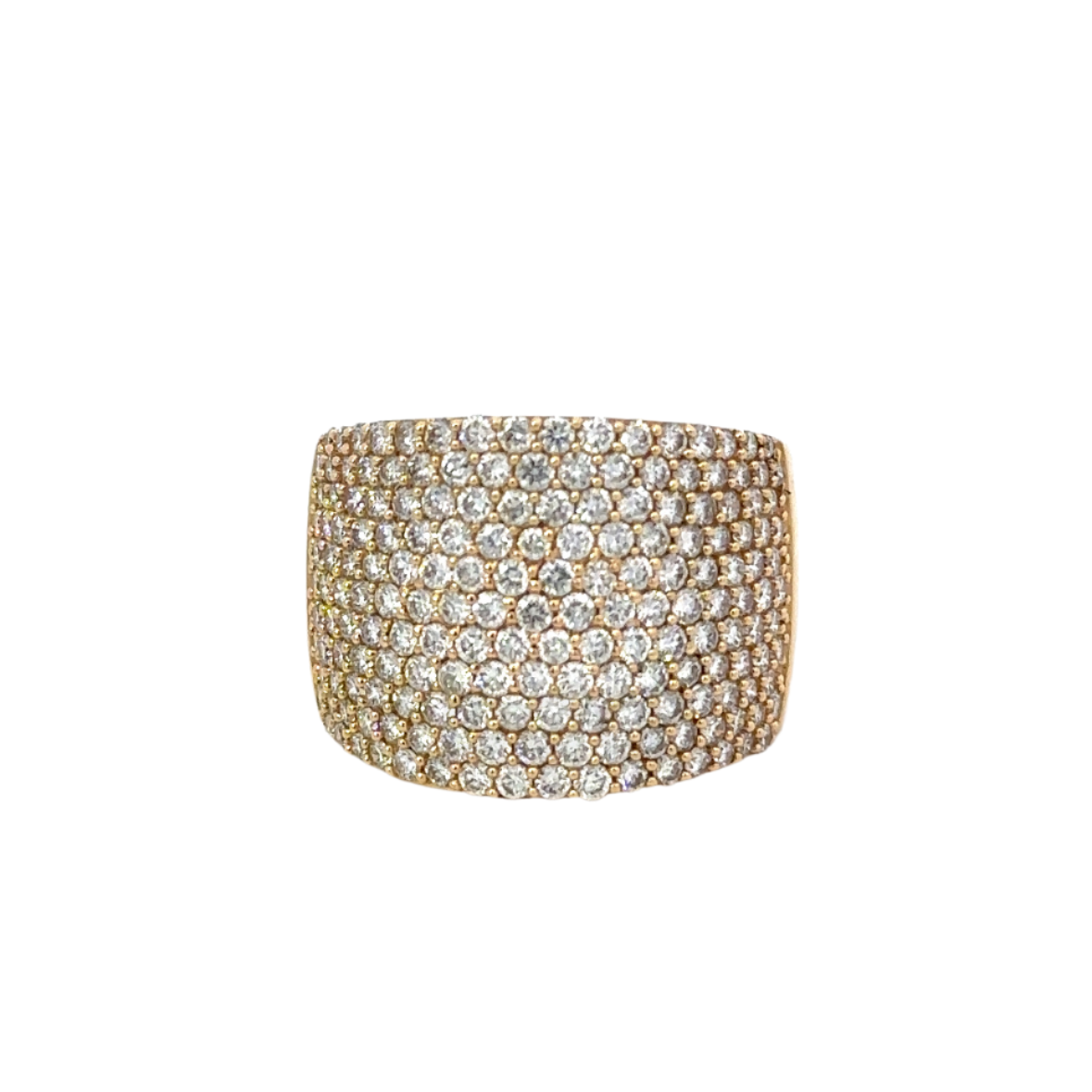 Yellow Gold Pave Thick Cigar Band Ring