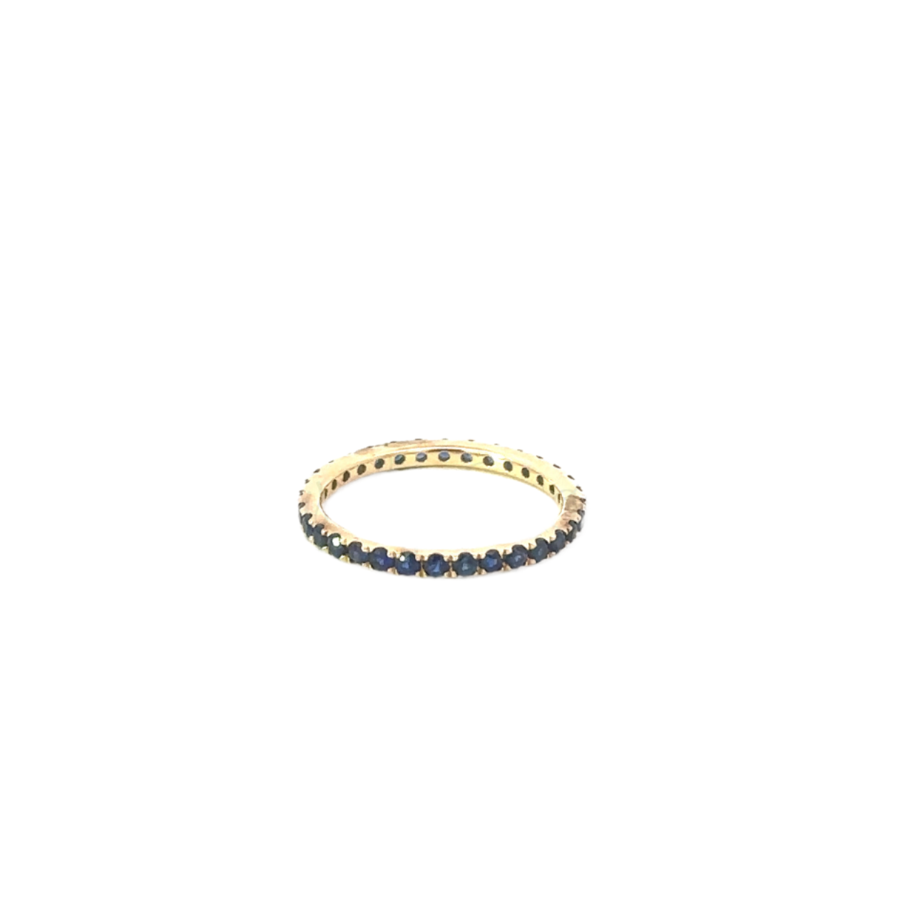 Yellow Gold Band with Blue Sapphires