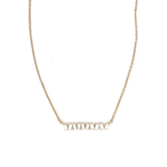 Baguette Diamond Bar Necklace