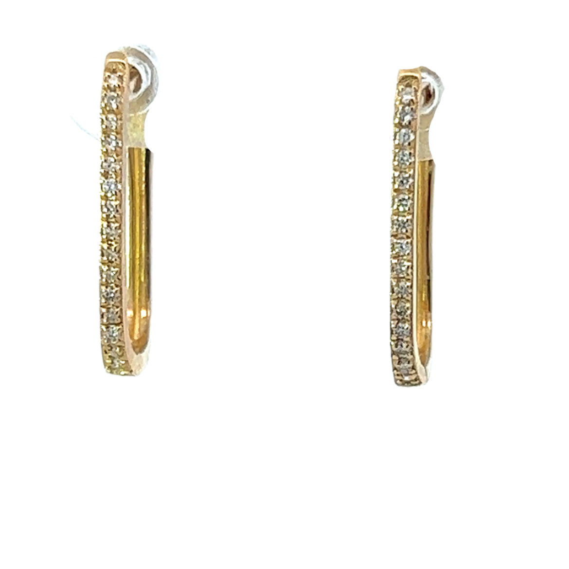 Pave Diamond Paper Clip Earring (Single Sided)