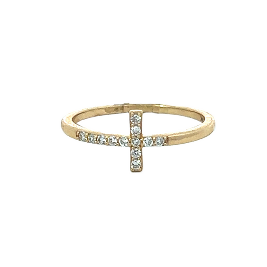 Pave Diamond Cross Ring