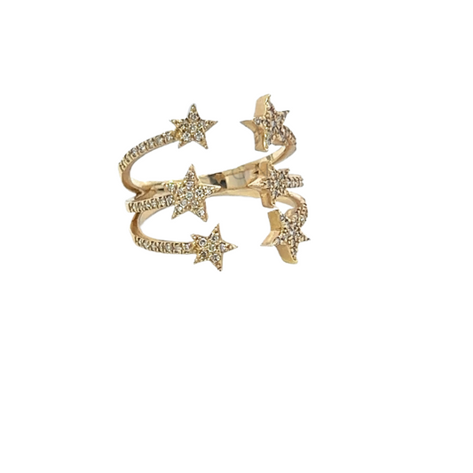 Pave Open Multi Star Ring