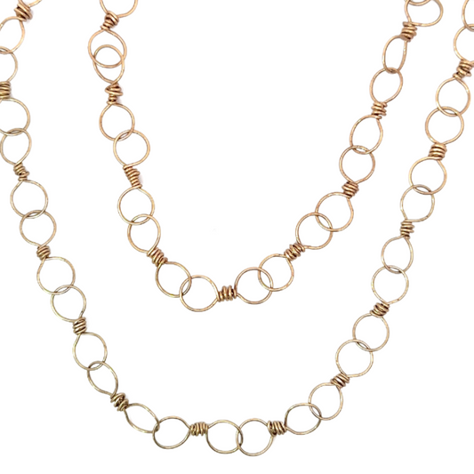 Long Gold Filled Figure 8 Link Necklace