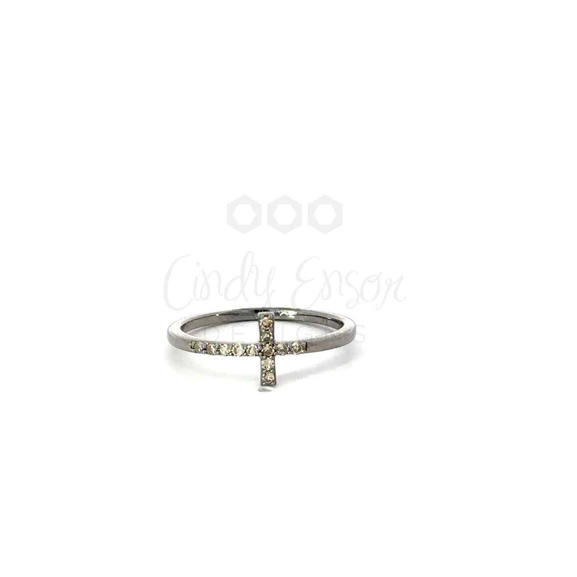 Pave Diamond Cross Ring