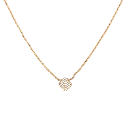 Dainty Pave Clover Necklace