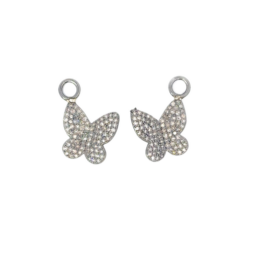 Sterling Pave Butterfly Earring Charm