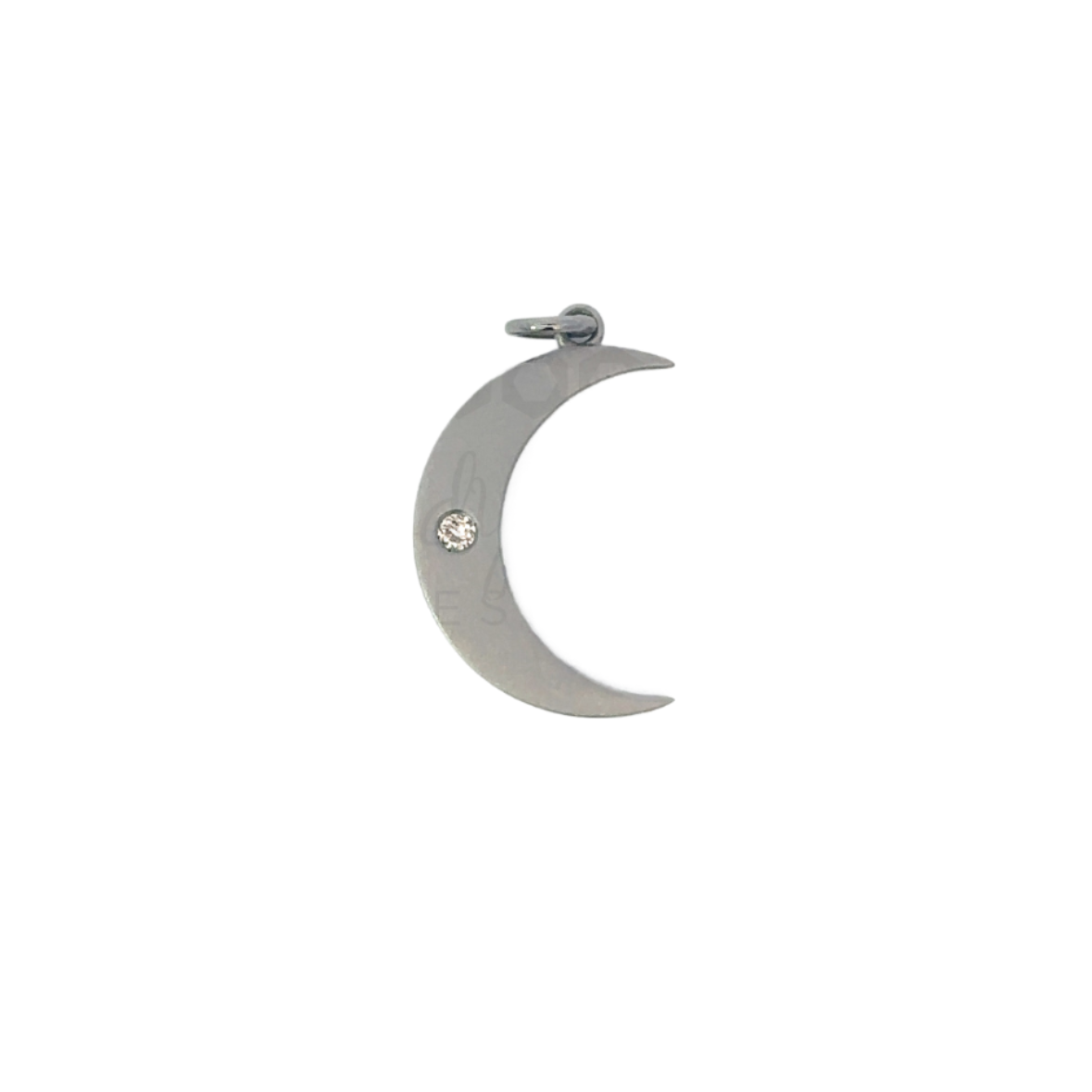 Crescent Moon Pendant with Diamond