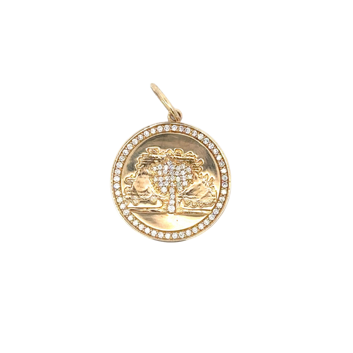 Tree of Life Pave Diamond Disc Pendant