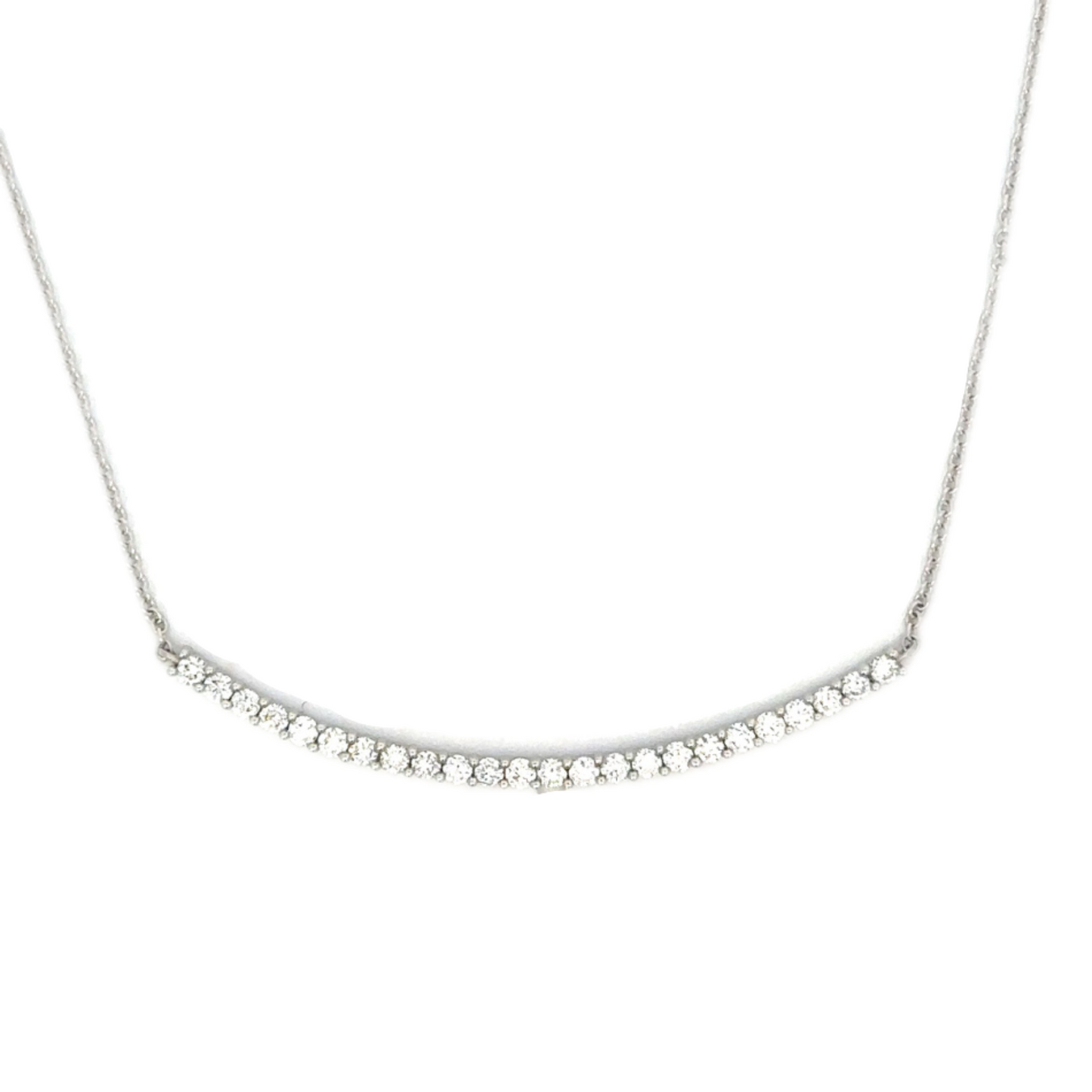 Curved Diamond Bar Necklace