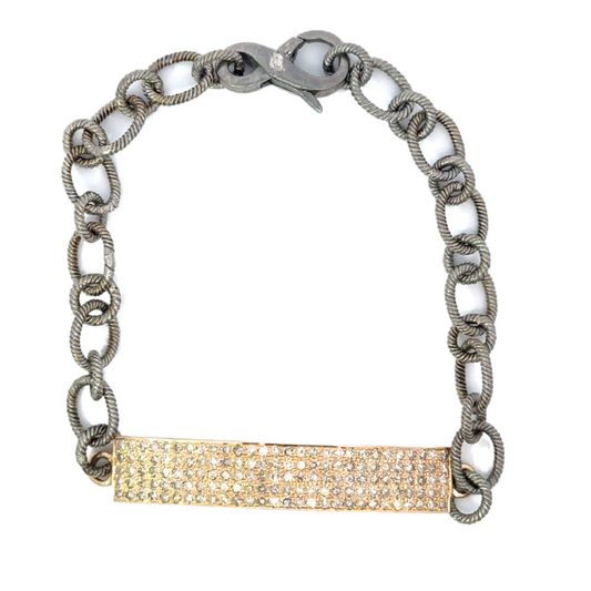 Pave Diamond 5 Row Bar Bracelet