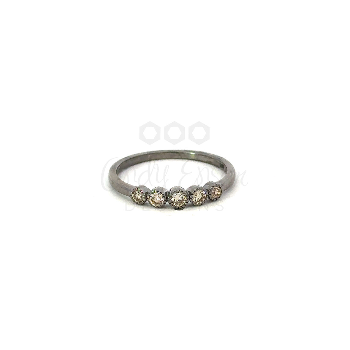 Sterling 5 Diamond Milgrain Ring – Cindy Ensor Designs