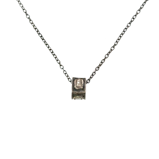 Sterling Necklace with Rose Cut Rondelle Pendant