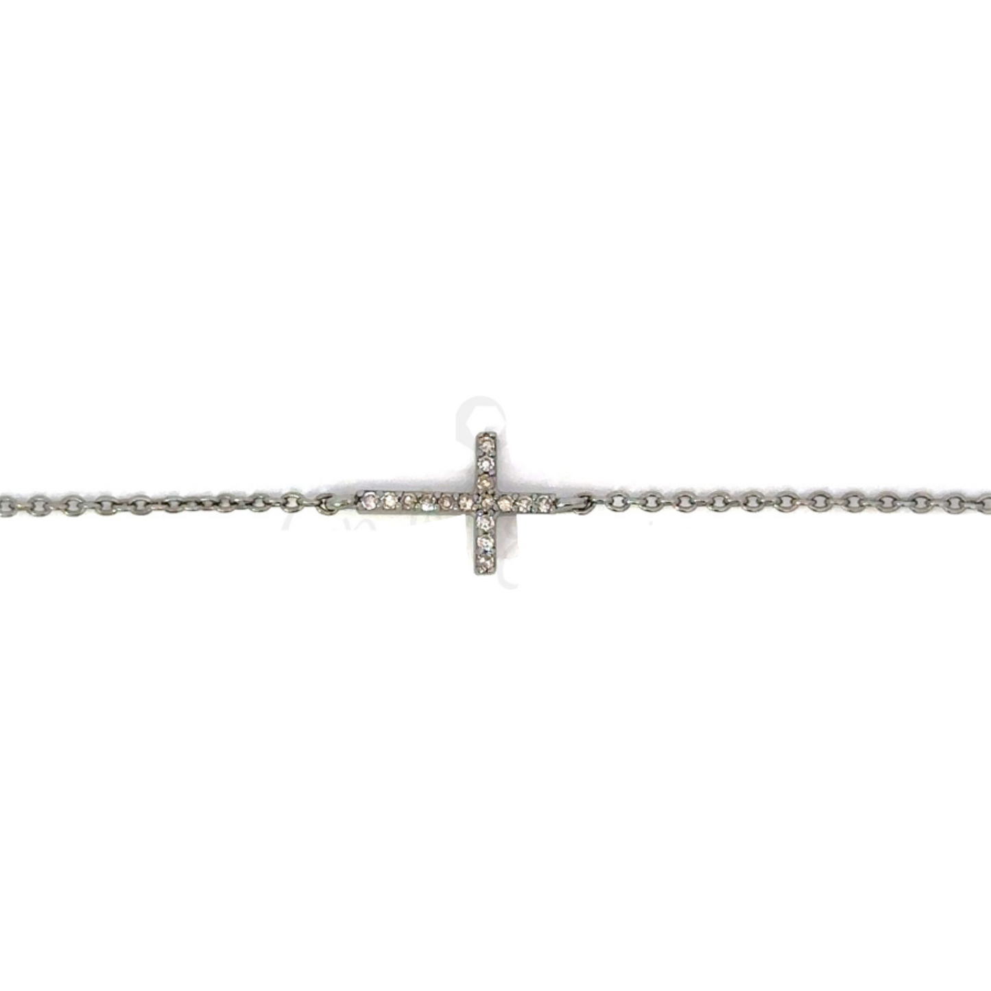 Pave Diamond Sideways Cross Bracelet